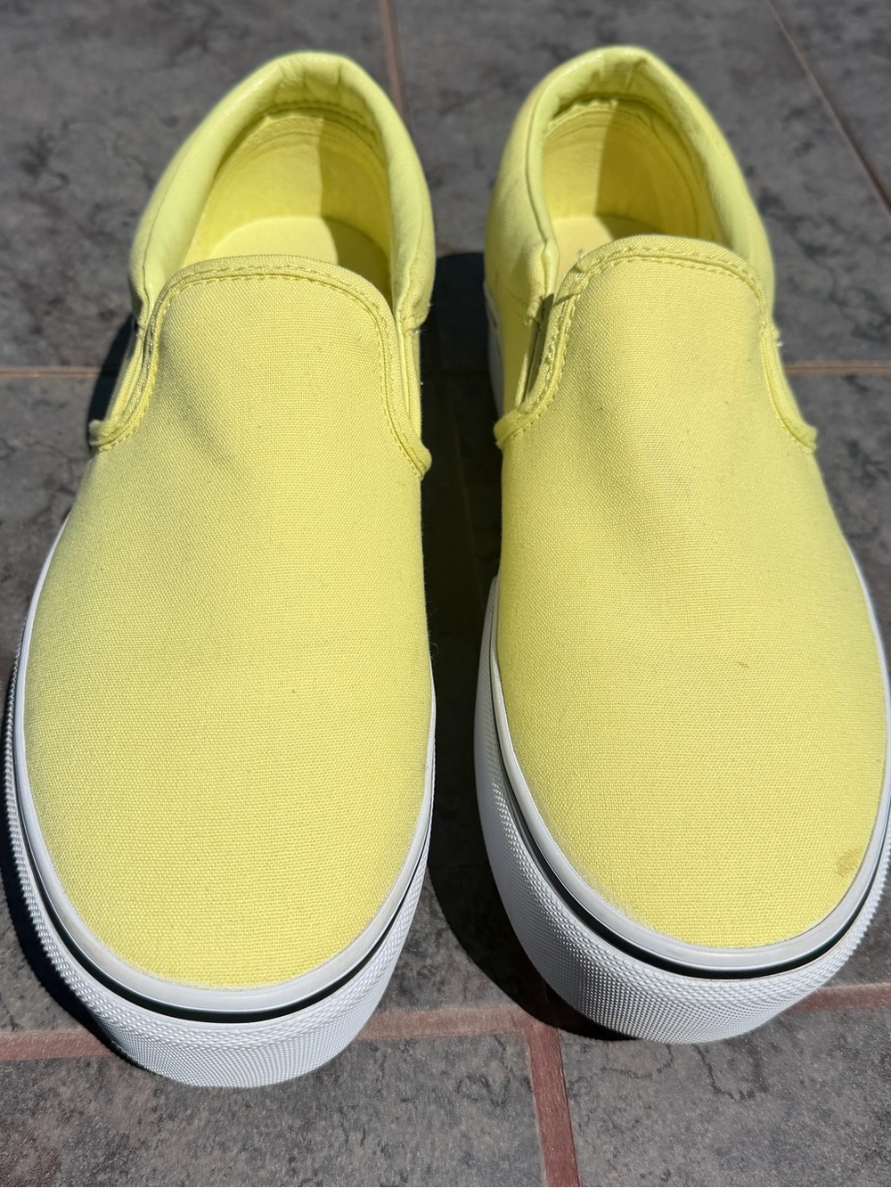 Vans Classic Slip-On Platform Sneakers in Yellow